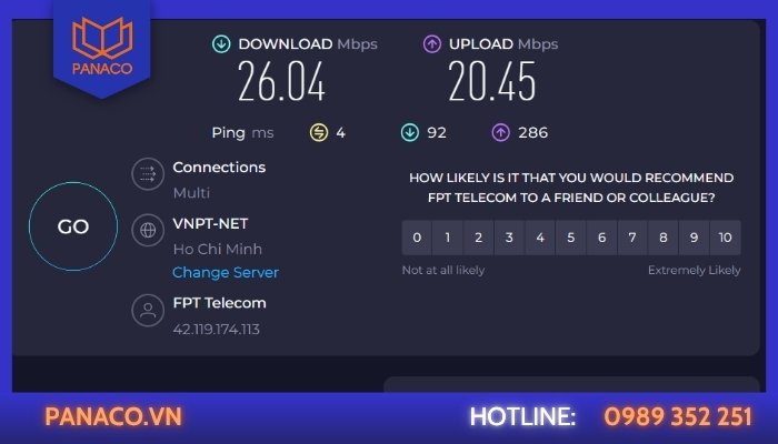 Đo tốc độ qua Speedtest