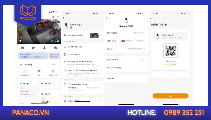 Thực hiện các bước như hình để lấy lại mã QR camera Imou bị mất