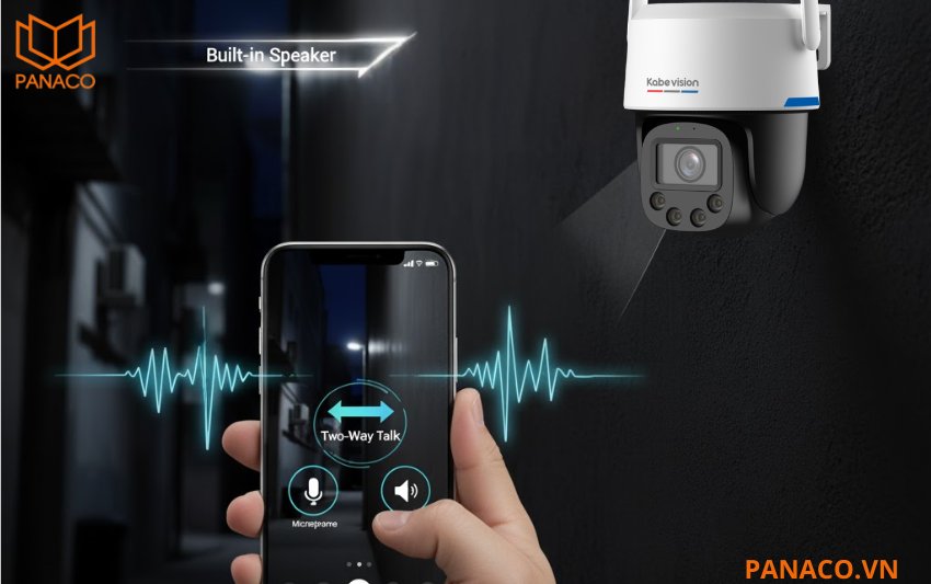 Kabevision KX-S5L-PRO giao tiếp dễ dàng qua mic và loa tích hợp