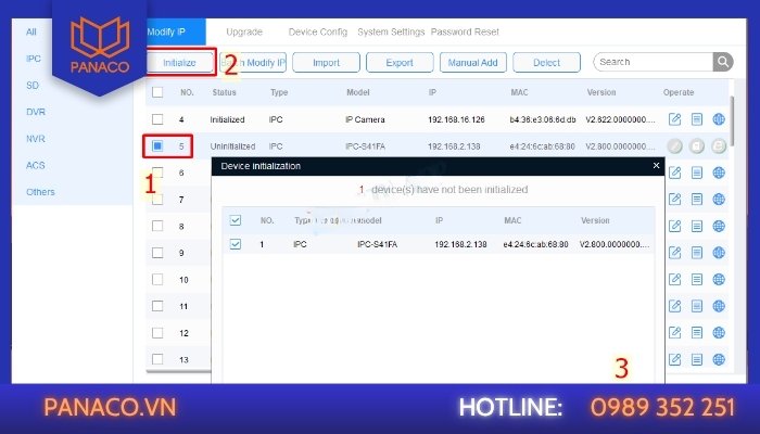 Thực hiện bước 1 đến 3 để khởi tạo camera Thực hiện bước 1 đến 3 để khởi tạo camera