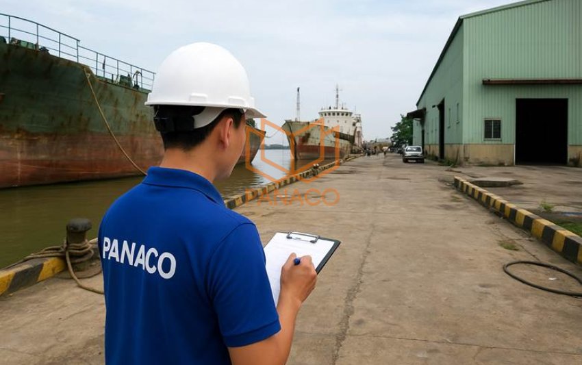 Kỹ thuật viên Panaco khảo sát bãi tàu, cầu cảng