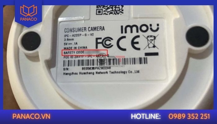 Mã QR camera Imou nằm ngay dưới đáy