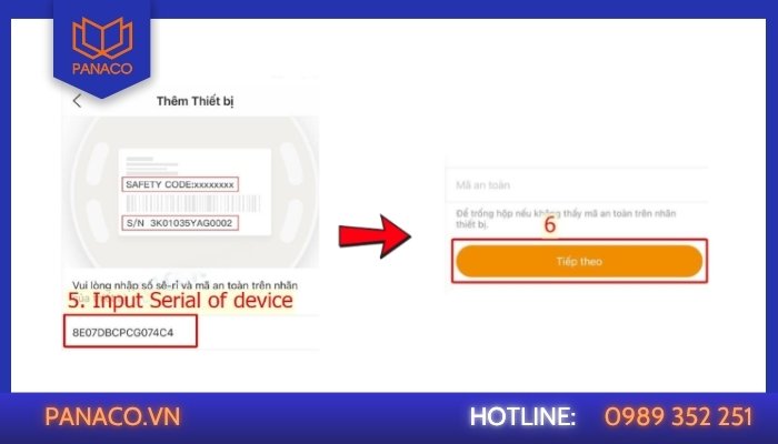 Cách lấy mã an toàn camera Imou: Nhập vào số SN của thiết bị