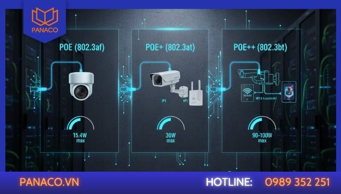 Các chuẩn cổng PoE là gì