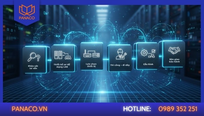 Quy trình thi công mạng nội bộ tại Panaco