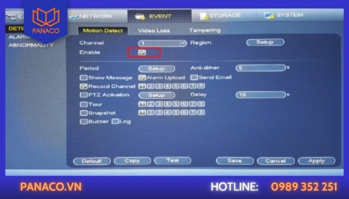 Tích chọn để Bật (Enable)
