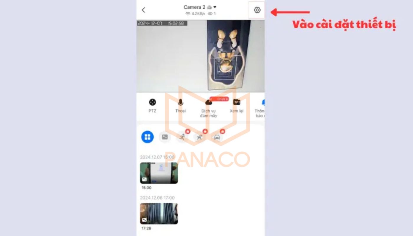 Tùy chọn mục cài đặt trong ứng dụng để điều chỉnh cấu hình