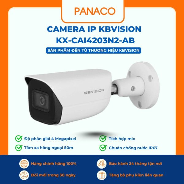 Camera IP Kbvision 4MP KX-CAi4203N2-AB