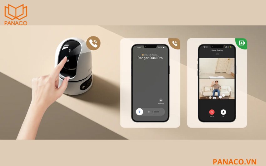 Camera Imou Ranger Dual Pro đàm thoại hai chiều rõ ràng, kết nối tức thì qua Imou Life