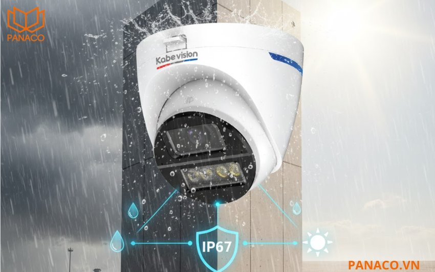 Camera giám sát ngoài trời KX-A2004C-PRO được cấu tạo từ vỏ nhựa kết hợp kim loại chống bụi nước IP67