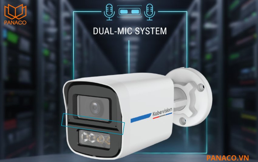 Camera KX-A2013C-PRO được tích hợp hệ thống mic kép