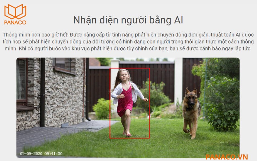 Camera KX-AF2112LN-A-VN được trang bị tính năng phát hiện con người