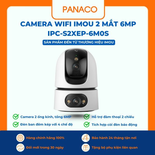 Camera Wifi Imou 2 mắt 6MP IPC-S2XEP-6M0S