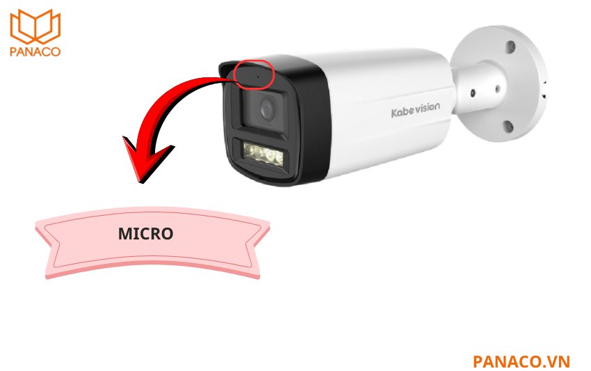 Camera ghi âm Kabevision được trang bị micro tích hợp giúp thu lại âm thanh xung quanh