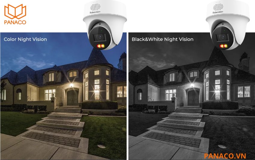 Camera Kabevision KX-S24P sử dụng công nghệ Full Color kết hợp LED ánh sáng ấm, cho phép ghi hình có màu vào ban đêm trong phạm vi 30m