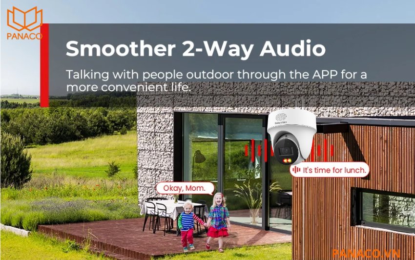 Camera tích hợp micro và loa đàm thoại hai chiều