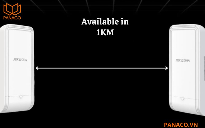 DS-3WF1000-EI-2N truyền tín hiệu không dây đạt khoảng cách lên đến 1km