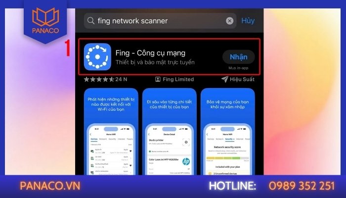 Dùng phần mềm Fing để quét mạng