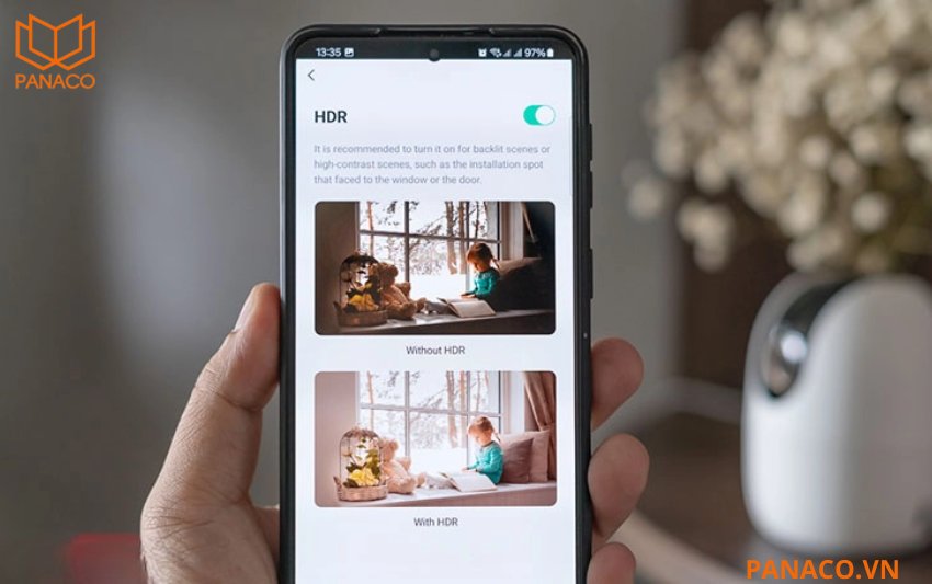 Chế độ HDR của Imou Ranger 2 Pro giúp cân bằng sáng hình ảnh