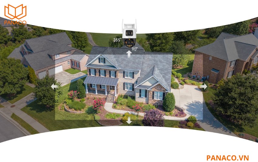 Imou 6MP IPC-S7XCP-6M1TED-EU có thể quay ngang đến 355° và dọc 90°