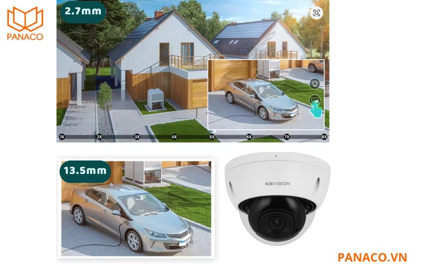 KX-CAi2004MSN-AB sử dụng ống kính motorized tiêu cự 2.7 - 13.5mm