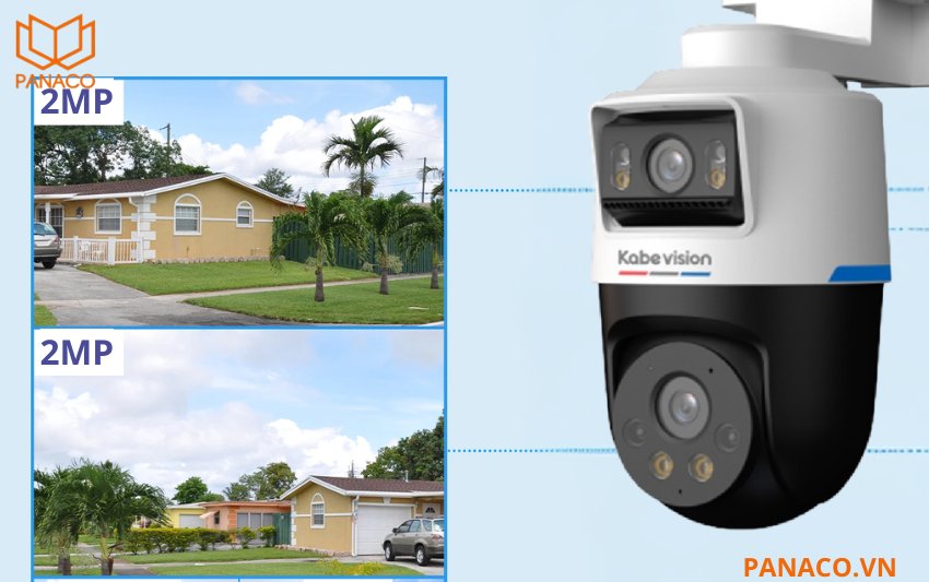 Camera IP PoE 2 mắt Kabevision KX-SM4P-PRO được trang bị hai ống kính riêng biệt