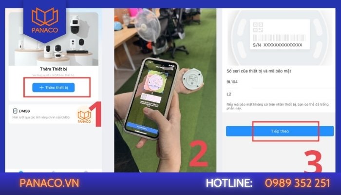 Quét mã QR trên camera bằng app DMSS