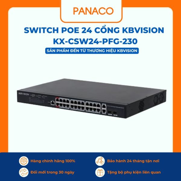 Switch Poe 24 cổng Kbvision KX-CSW24-PFG-230
