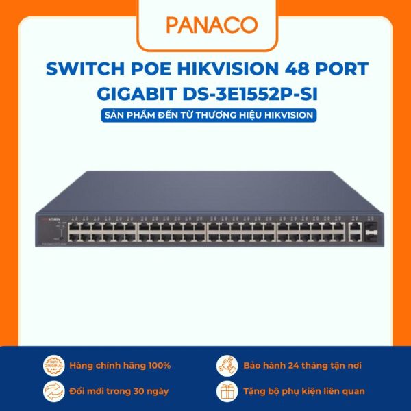 Switch Poe Hikvision 48 Port Gigabit DS-3E1552P-SI