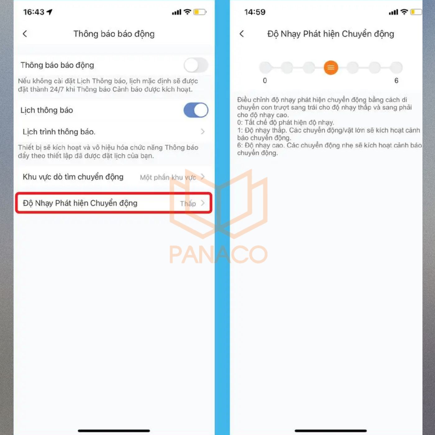 Cài đặt báo động trên camera Ezviz bước 7