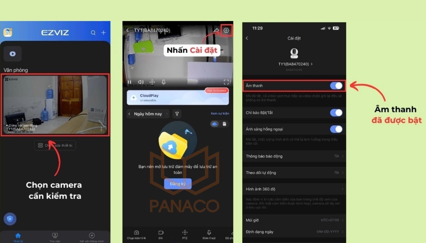Bật micro sửa lỗi camera Ezviz không thu tiếng Bật micro sửa lỗi camera Ezviz không thu tiếng