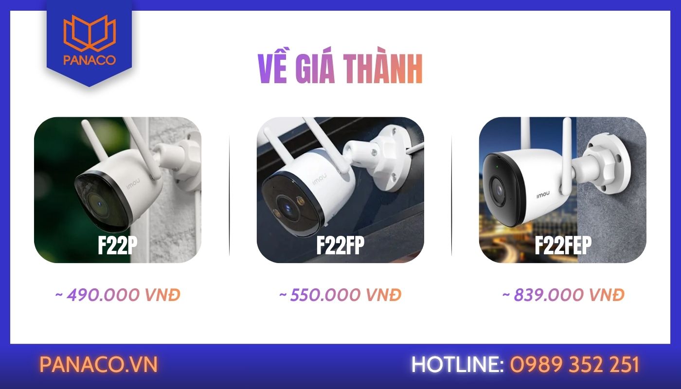 Camera Imou dòng F có gì khác nhau về giá thành