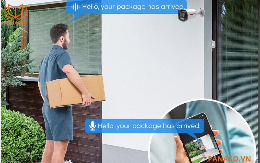 Camera Dahua DH-IPC-HFW2849TL-S-PRO được trang bị micro tích hợp giúp thu âm trực tiếp khu vực quan sát