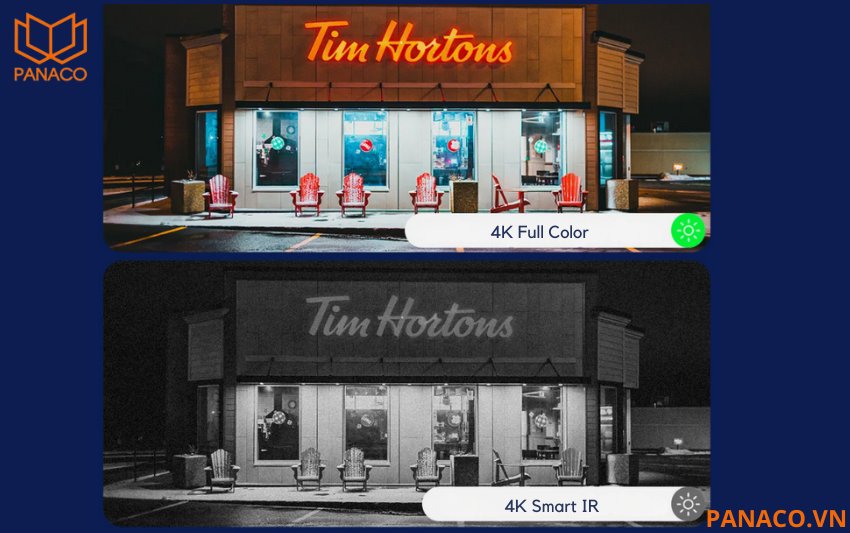 DH-IPC-HDBW3849E-AS-IL ược tích hợp cả đèn hồng ngoại và đèn ánh sáng ấm