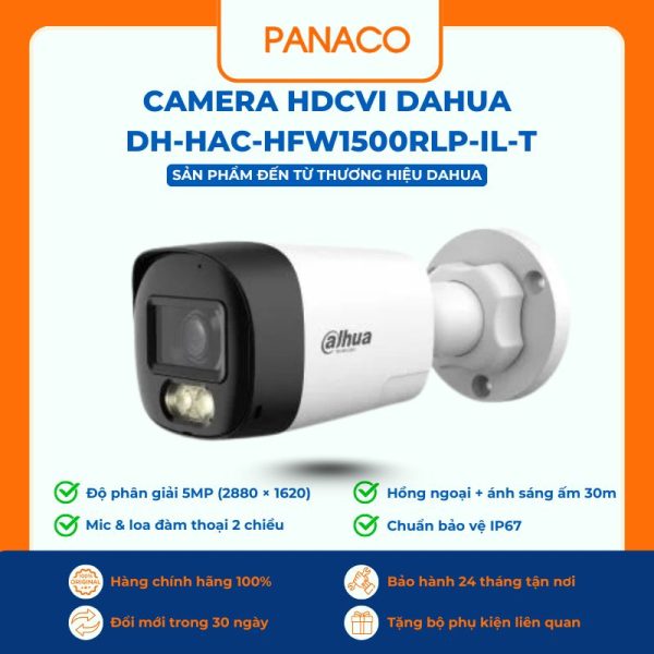 Camera HDCVI Dahua 5MP DH-HAC-HFW1500RLP-IL-T
