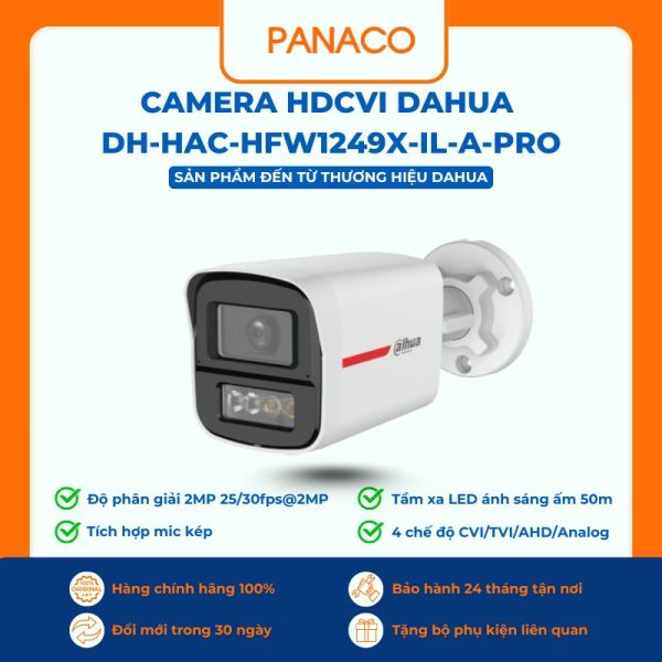 Camera HDCVI Dahua 2MP DH-HAC-HFW1249X-IL-A-PRO 