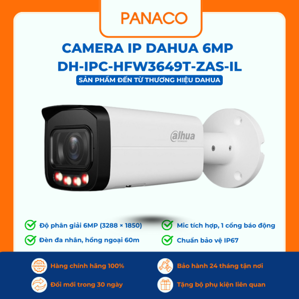 Camera IP Dahua 6MP DH-IPC-HFW3649T-ZAS-IL