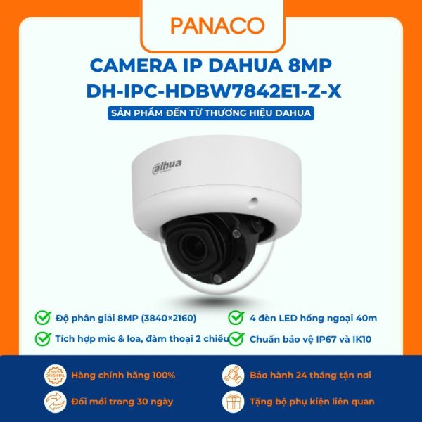 Camera IP Dahua 8MP DH-IPC-HDBW7842E1-Z-X