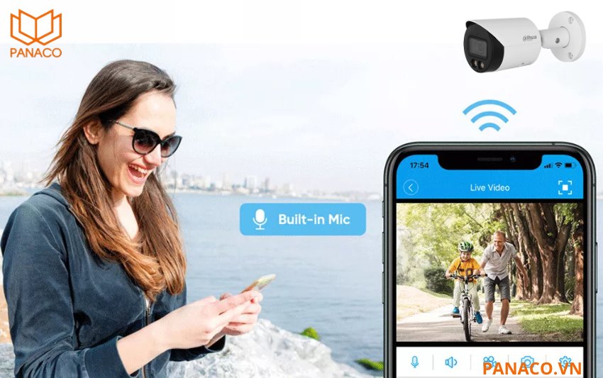 DH-IPC-HFW2249S-S-LED tích hợp micro thu âm đồng bộ hình ảnh