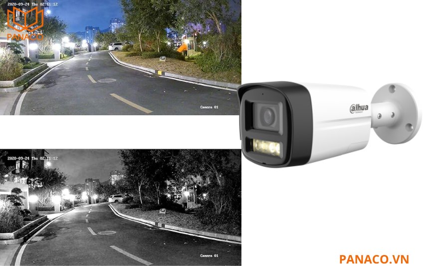 DH-HAC-HFW1500TLMP-IL-T có khả năng quan sát đêm vượt trội với tầm xa lên đến 40m