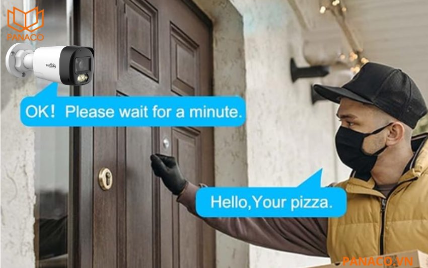 DH-HAC-HFW1500RLP-IL-T  tích hợp sẵn micro và loa, hỗ trợ đàm thoại hai chiều thông qua công nghệ CVI/TVI