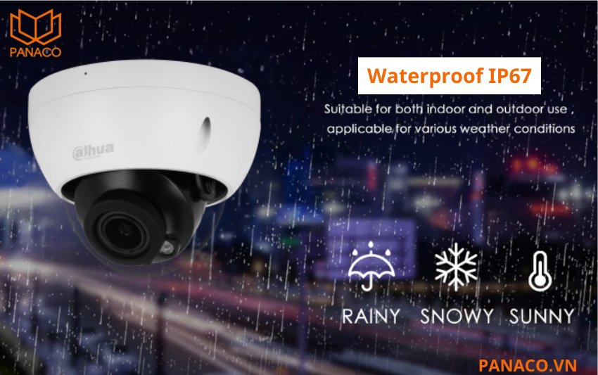  DH-IPC-HDBW2841R-ZAS sở hữu chuẩn chống nước – bụi IP67 và chống phá hoại IK10