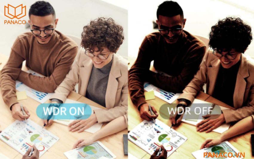 WDR giúp cân bằng ánh sáng mạnh yếu, tránh hiện tượng chói sáng khi nhìn ngược sáng