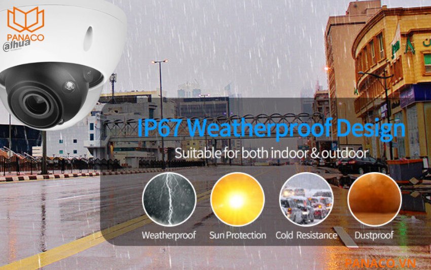 Dahua DH-IPC-HDBW5842E-ZE tạo cảm giác an tâm nhờ thiết kế dome chắc chắn với sự kết hợp giữa kim loại và nhựa cao cấp