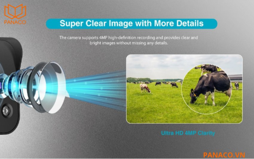 Độ phân giải 4MP mang lại hình ảnh sắc nét và trung thực