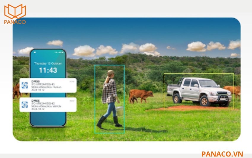 DH-IPC-HFW2441DG-4G-SP-B-MAX phân biệt người và xe chính xác