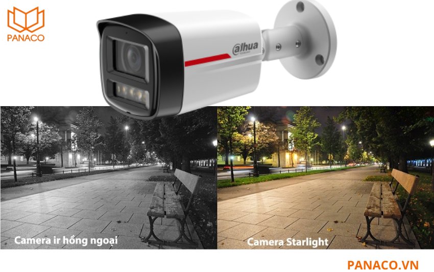 Công nghệ Starlight giúp DH-IPC-HFW2849TL-S-PRO ghi hình màu trong điều kiện thiếu sáng