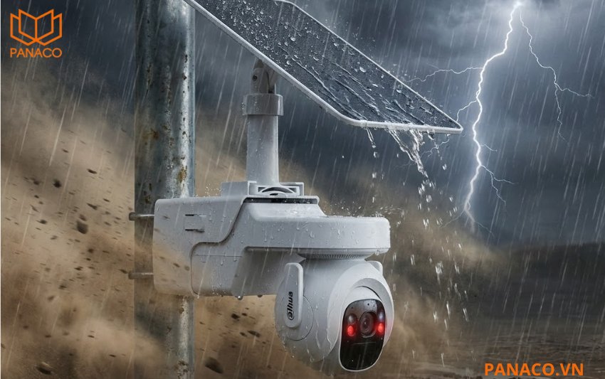 Camera IP giám sát ngoài trời DH-KIT/IPC-PT2449B1-4GB20/M0508 được hoàn thiện bằng chất liệu nhựa chắc chắn
