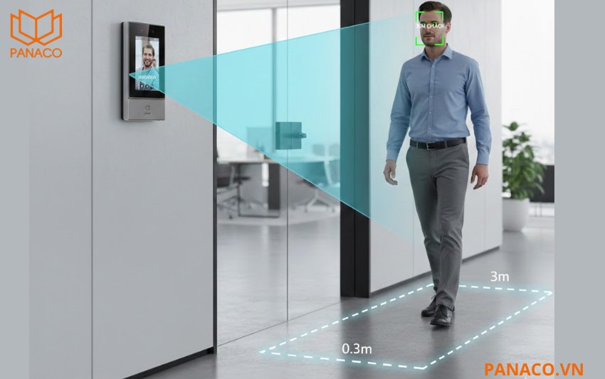 DHI-ASI7213K-W nhận diện khuôn mặt khoảng cách 0.3 đến 3 mét