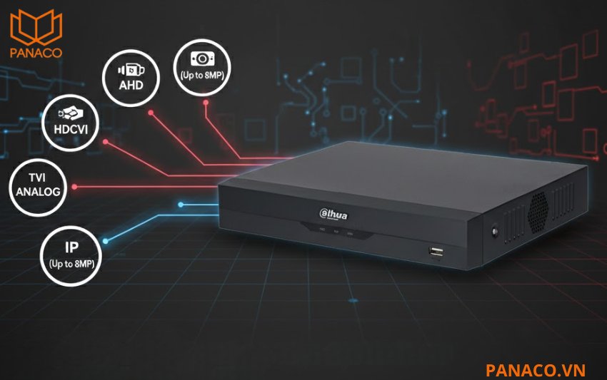 Đầu ghi hình Dahua DH-XVR5104HS-4KL-I3 là dòng đầu ghi 5in1 4 kênh, hỗ trợ đồng thời HDCVI, TVI, AHD, Analog và IP